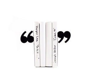 Quotation Mark Metal Bookends – laser-cut steel, photo 1