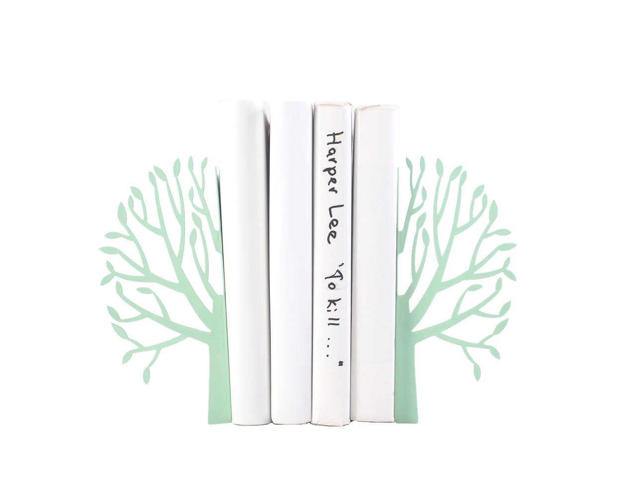 Metal Tree Bookends – mint – laser-cut steel, photo 1