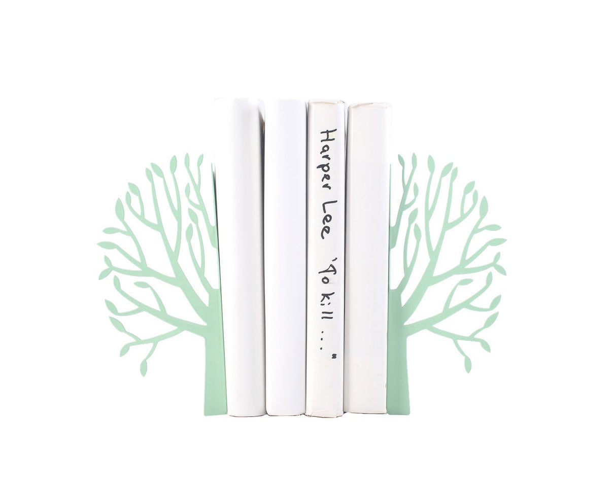 Metal Tree Bookends – mint – laser-cut steel, photo 1