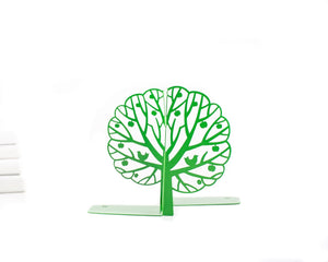 Metal Tree Bookends – green – laser-cut steel, photo 2