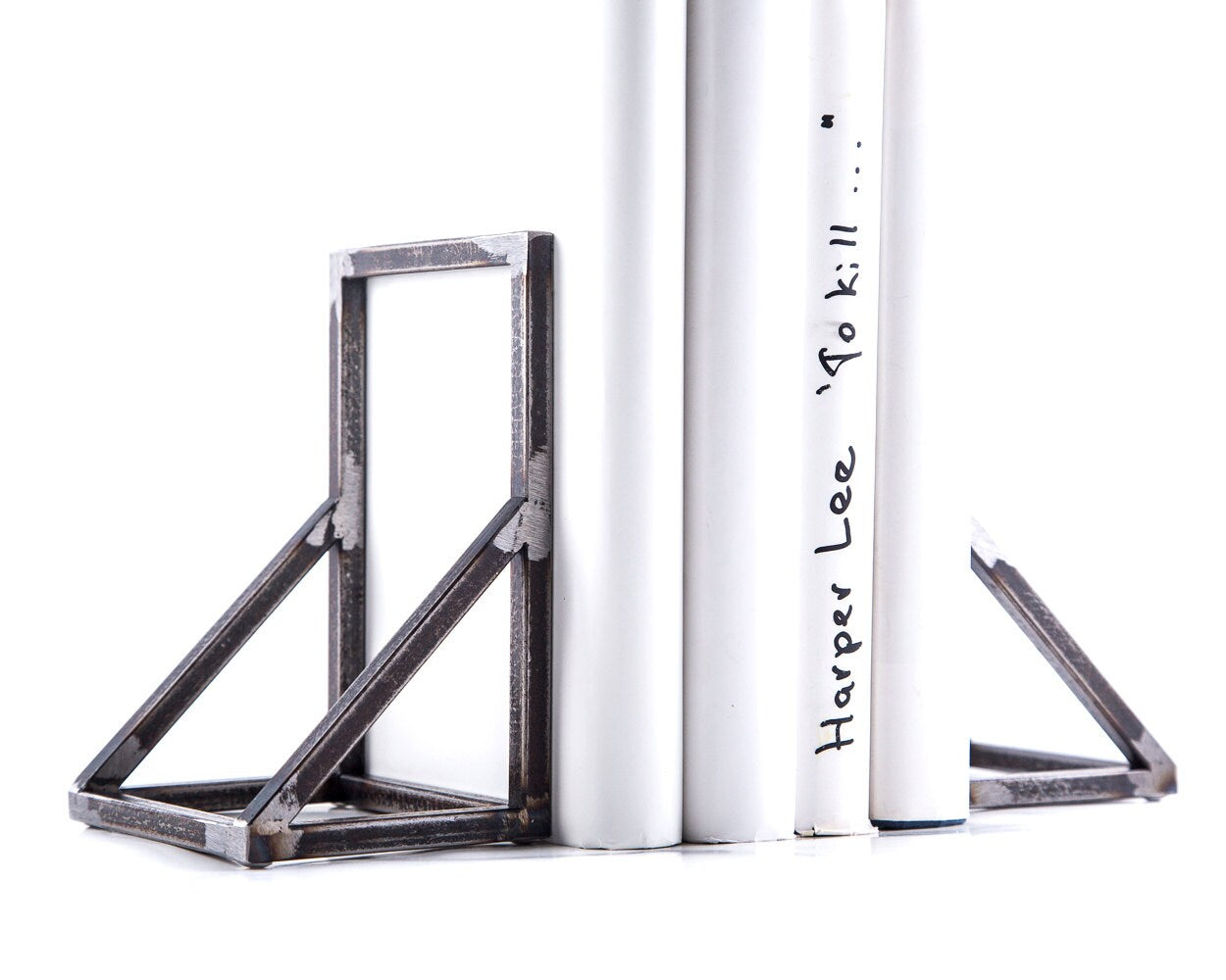 Gate metal bookends – hand-welded steel rod frame, photo 4