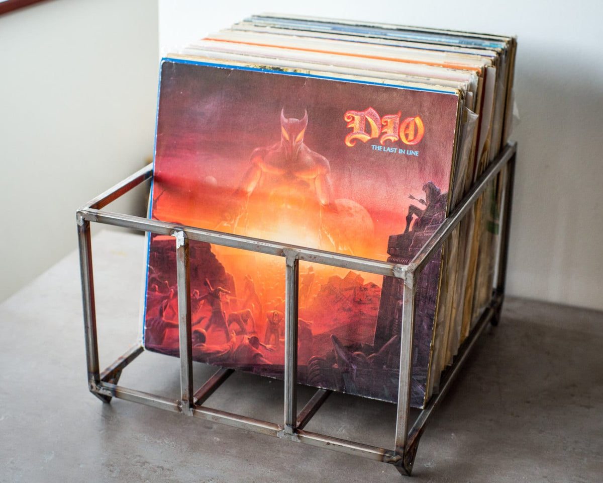 Industrial style Metal Vinyl Record Crate - Atelier Article
