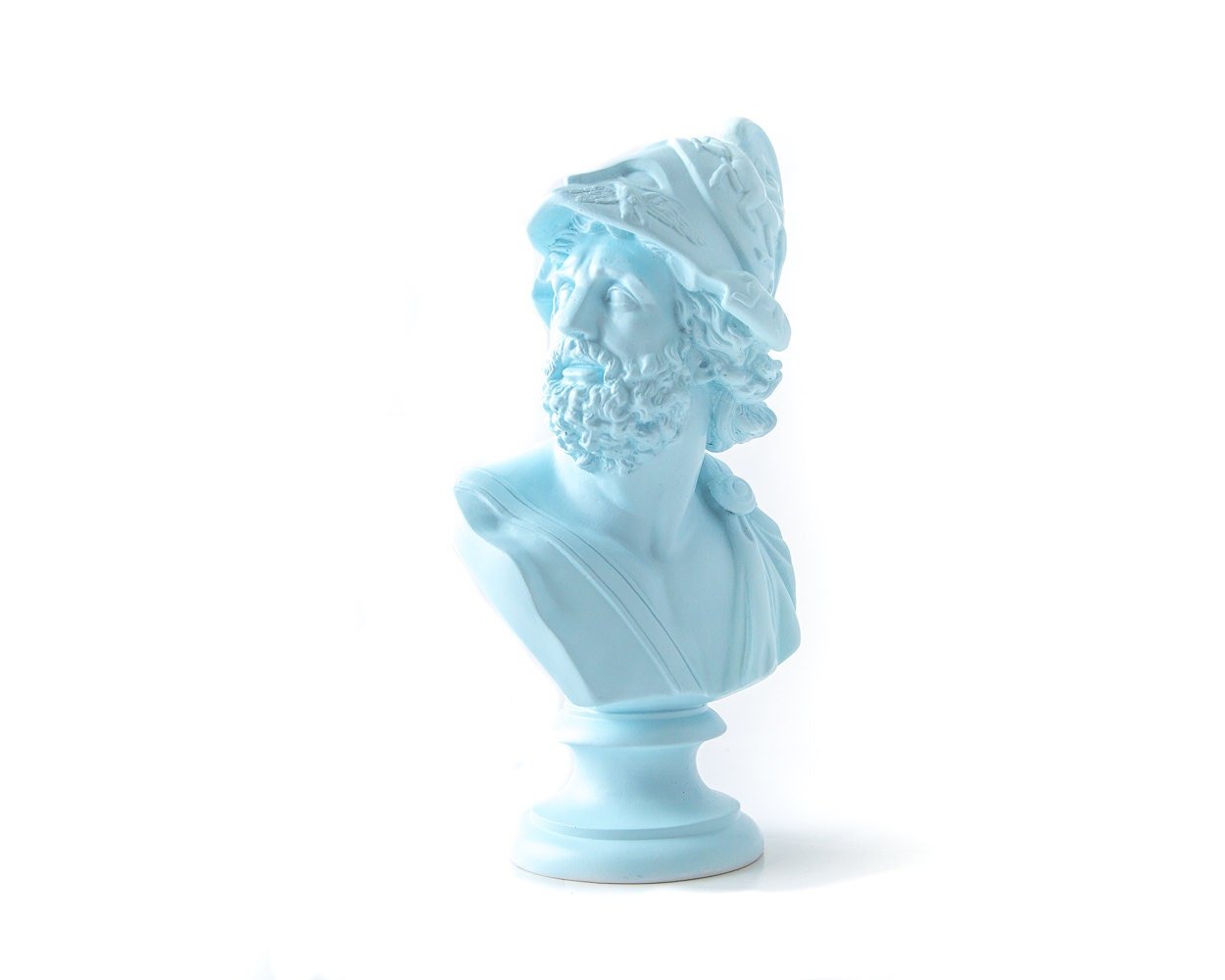 Aquamarine plaster bust of Menelaus, King of Sparta - Atelier Article