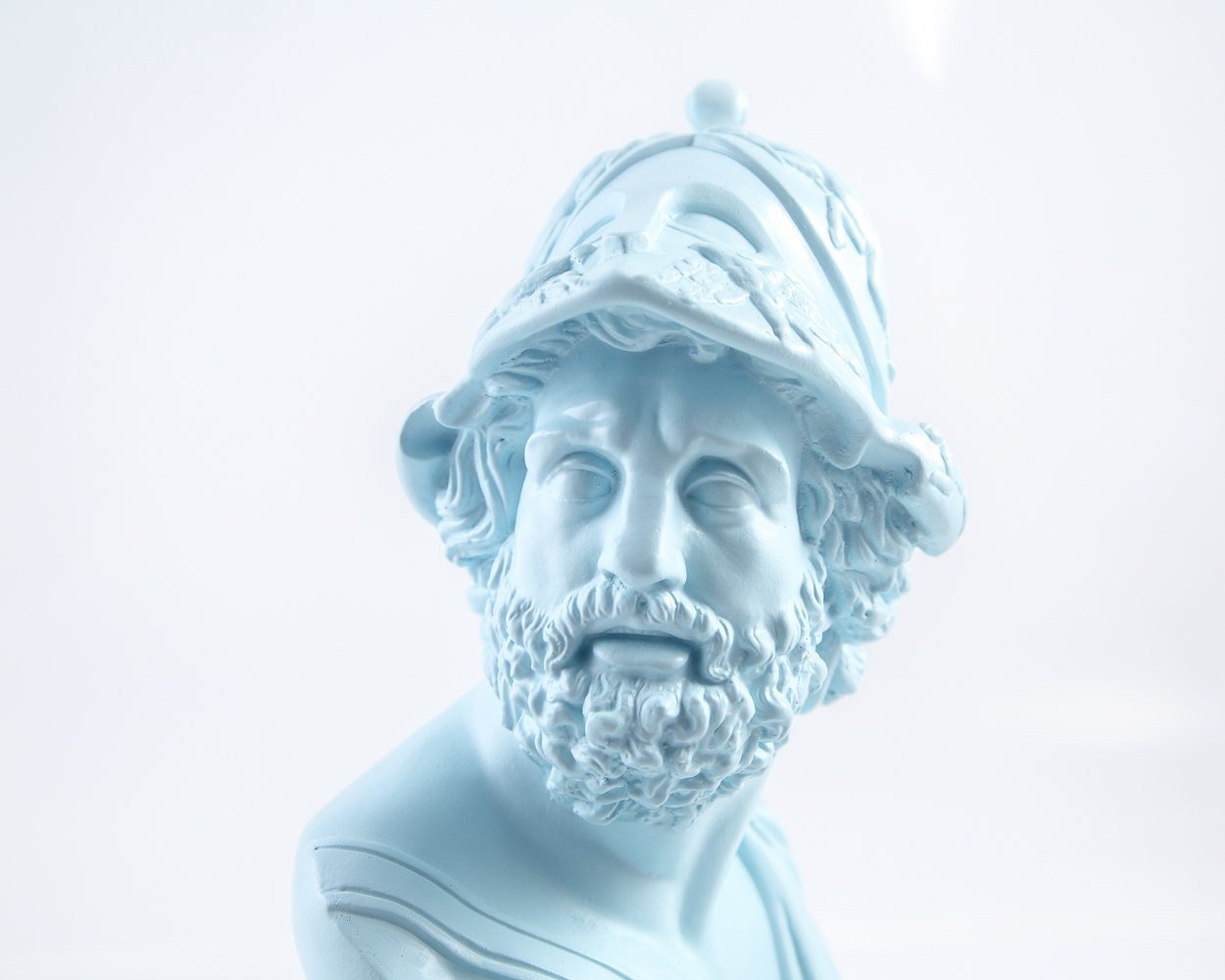Aquamarine plaster bust of Menelaus, King of Sparta - Atelier Article