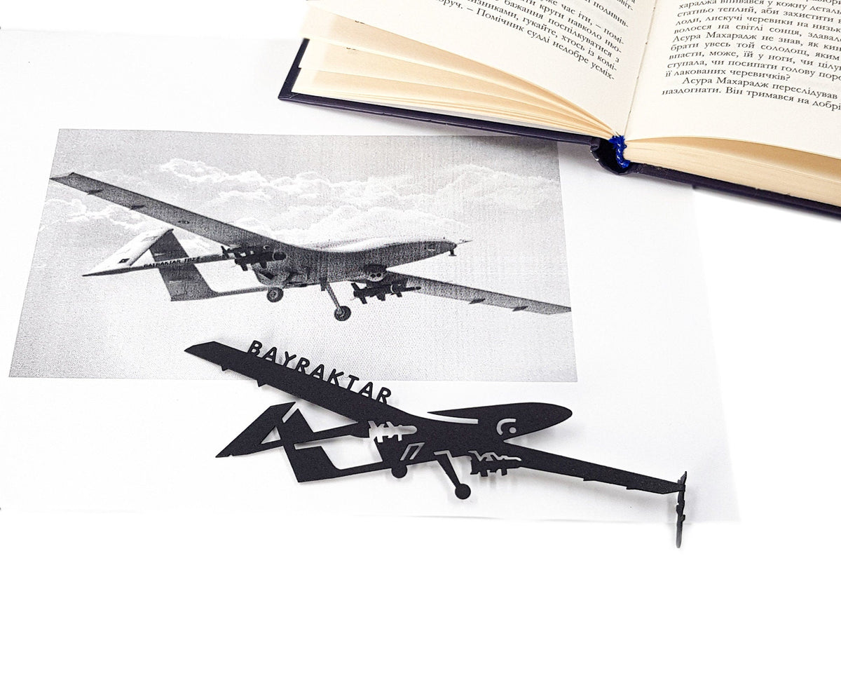 Ukraine Fights Back metal bookmark marking a page in an illustrated book, view 4
