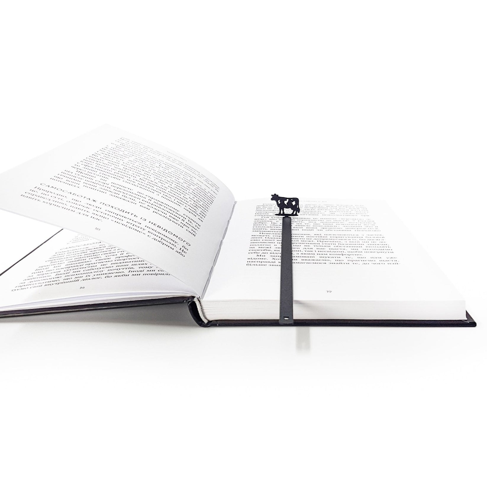 Cow bookmark and wooden gift block packaging together, Reading is good for you engraved