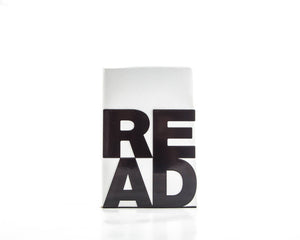 Metal READ Bookends – laser-cut powder-coated steel, photo 1