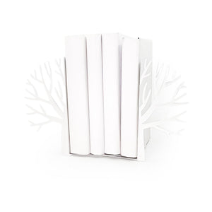 Metal Tree Bookends – laser-cut powder-coated steel, white, photo 1