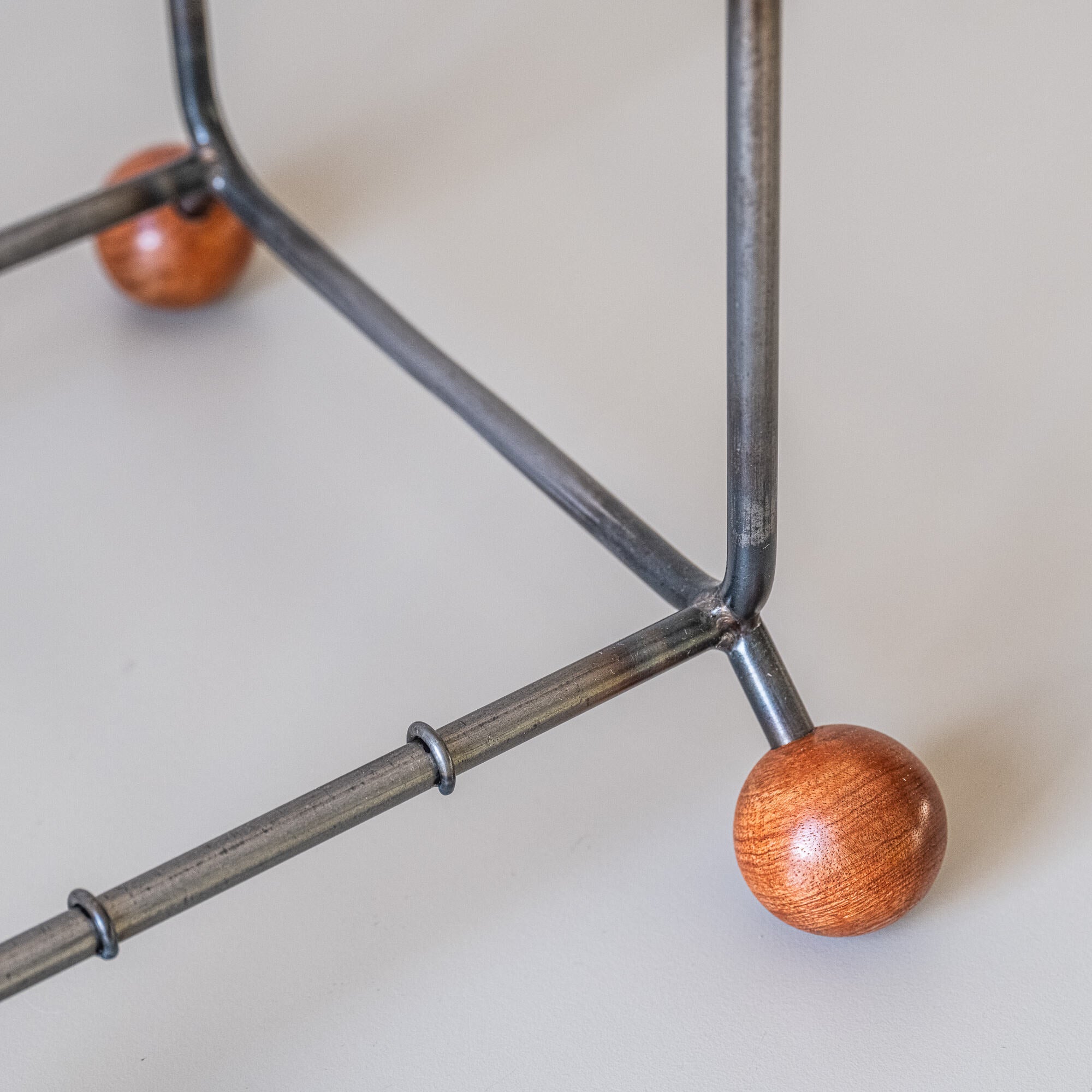 Minimalist Vinyl Record Rack with Wooden Ball Feet – Modern Metal LP Stand - Atelier Article