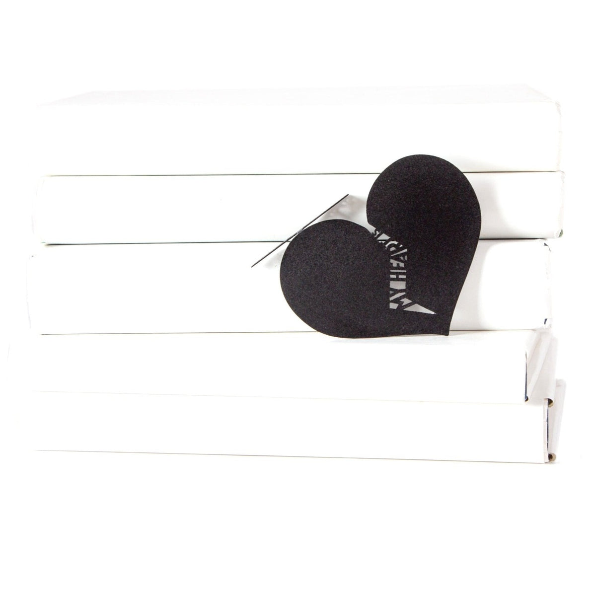 My Heart Is Broken by Books metal bookmark shown flat on a white background