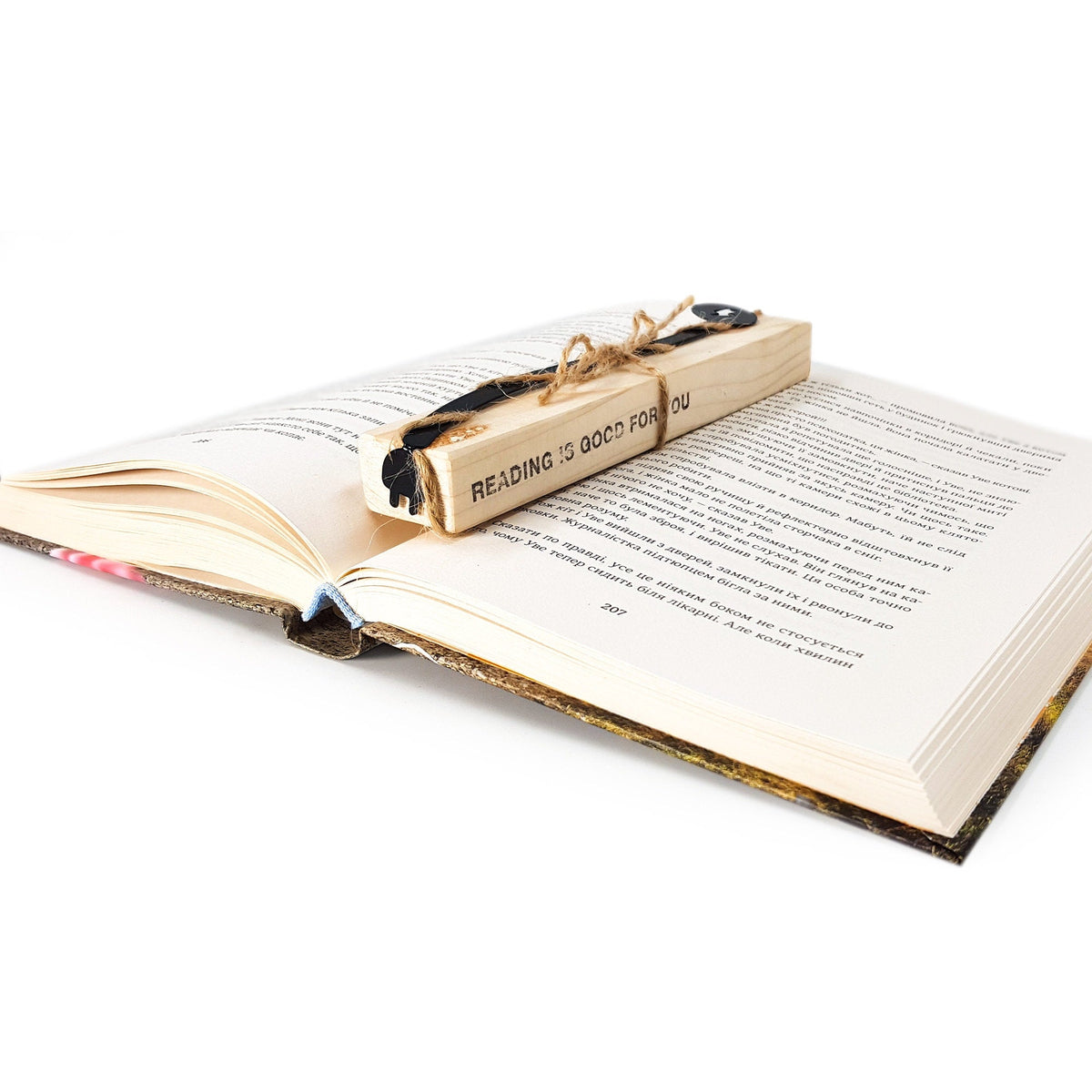 Electrical Plug metal bookmark with the engraved wooden gift block it ships with