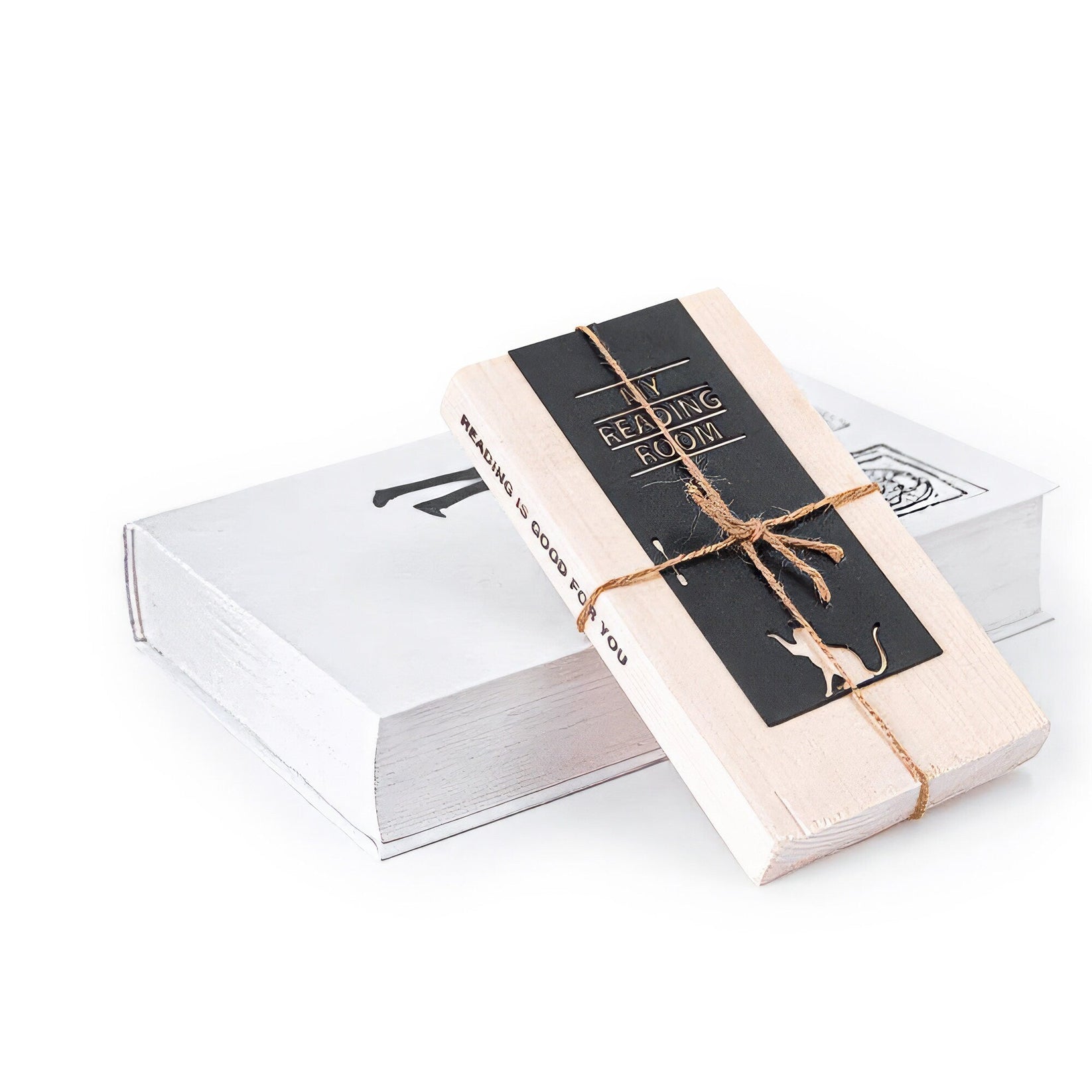 My Reading Room metal bookmark packed with kraft paper and twine as a gift