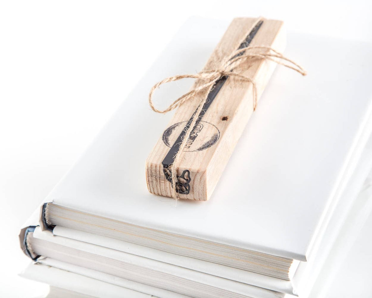 French Bulldog metal bookmark with the engraved wooden gift block it ships with