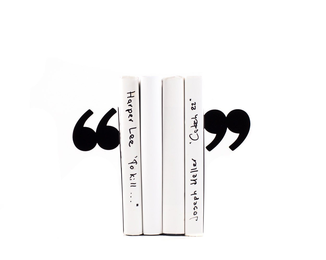 Quotation Mark Metal Bookends – hand-welded steel, made in Cherkasy Ukraine