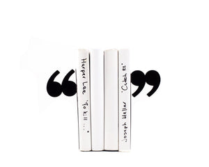 Quotation Mark Metal Bookends – laser-cut powder-coated steel, photo 1