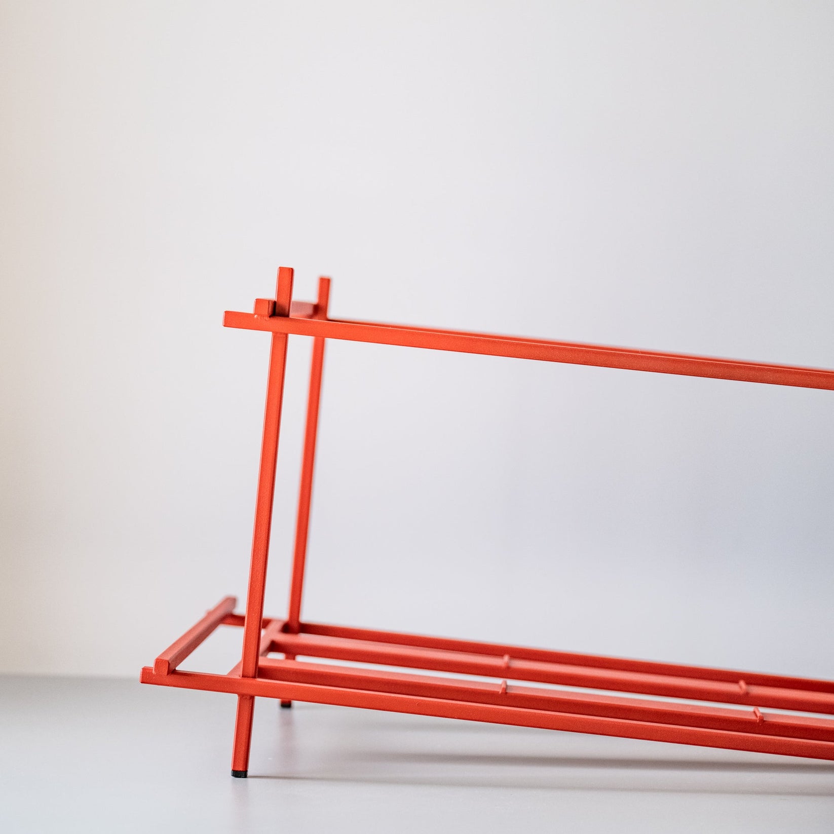 Red Sticks Vinyl Record Crate – Minimalist Metal LP Storage with Wheels - Atelier Article