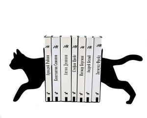 Running Cat Metal Bookends – laser-cut powder-coated steel, photo 1