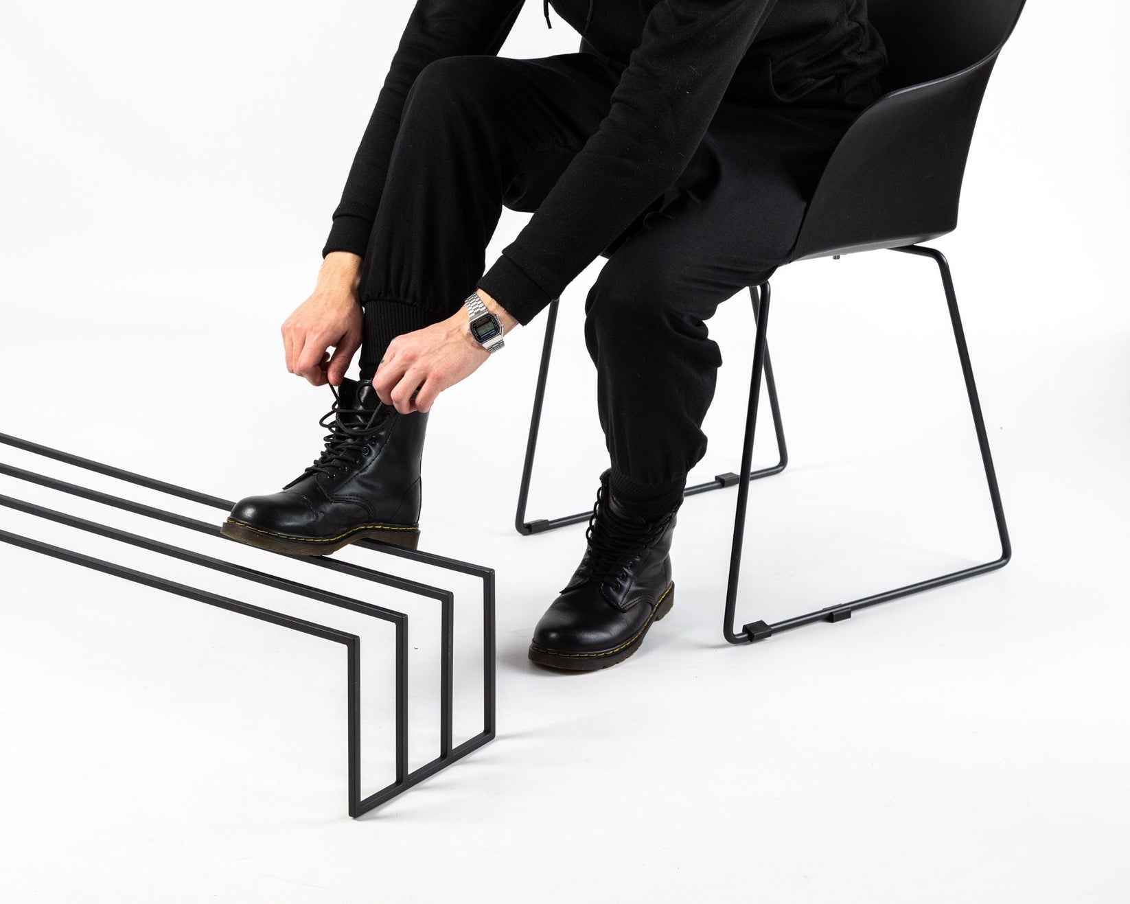Skinny Black Metal Shoe Rack - Atelier Article