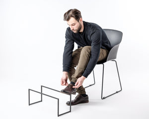 Skinny Black Metal Shoe Rack - Hand Welded Shoe Storage for Stylish Home - Atelier Article