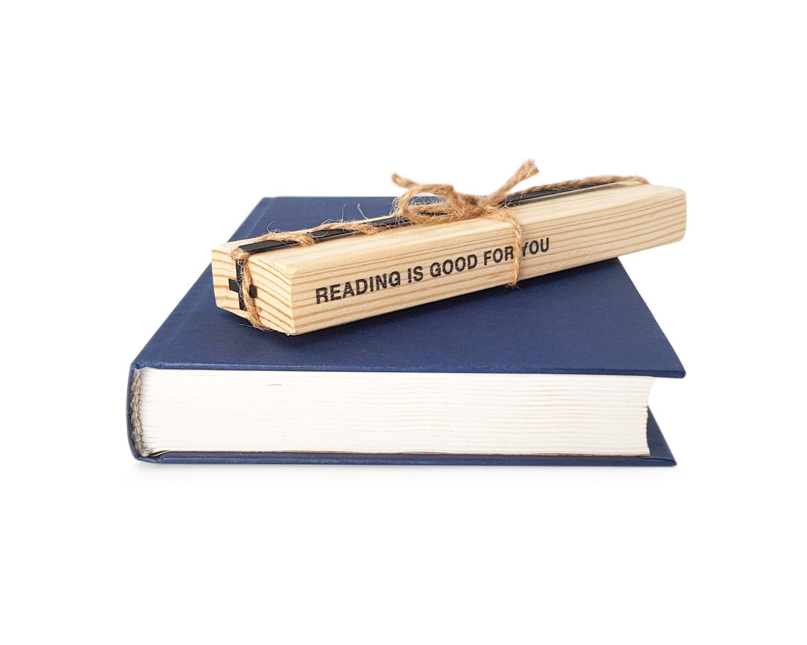 Straight Cross metal bookmark packed with kraft paper and twine as a gift