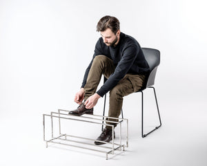 Stylish and Functional Stainless Steel Shoe Rack for Entryway Organization - Atelier Article