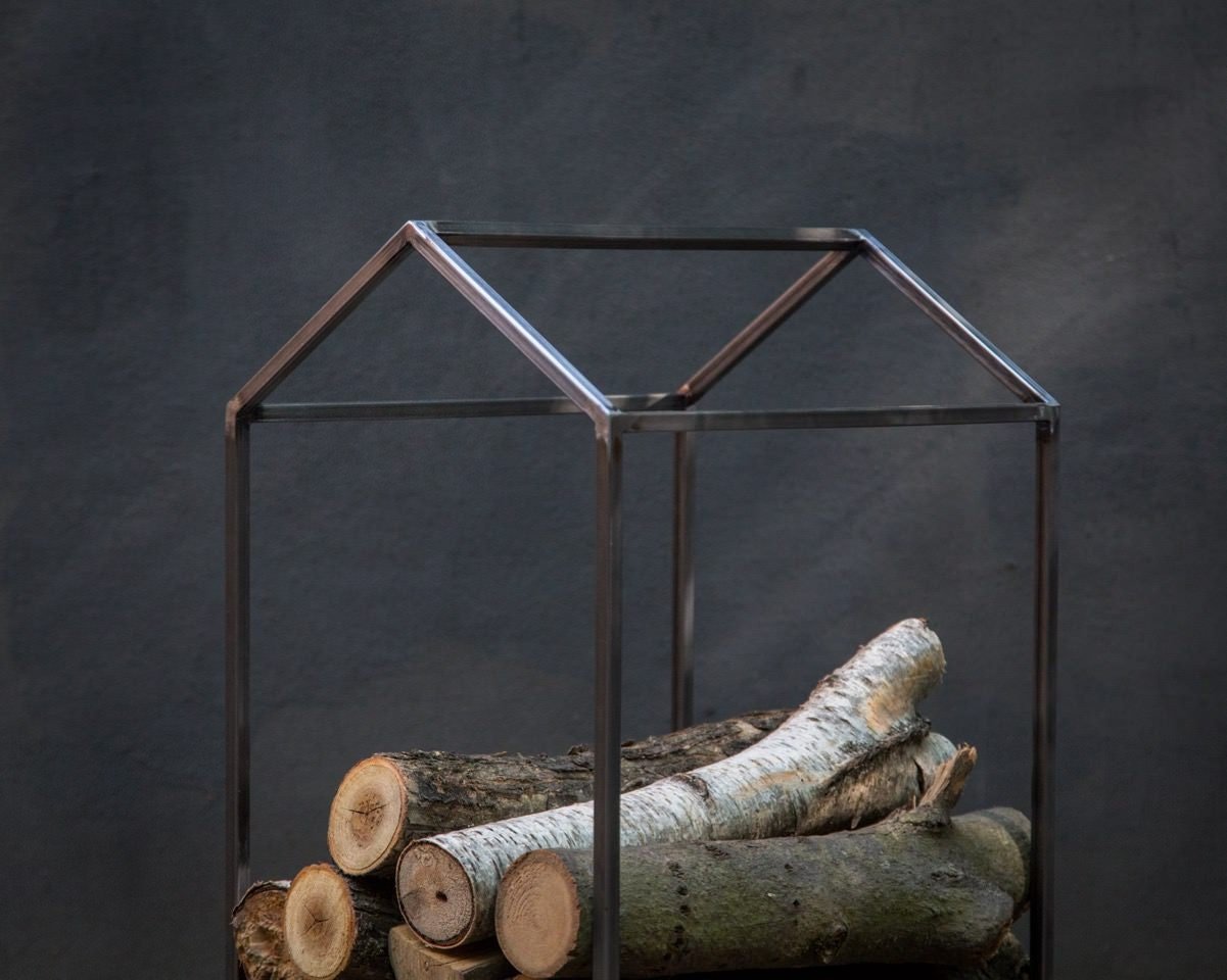 Stylish Nordic Log Holder "Scandi-One" – Premium Quality Firewood Storage Hand-Welded in Ukraine - Atelier Article
