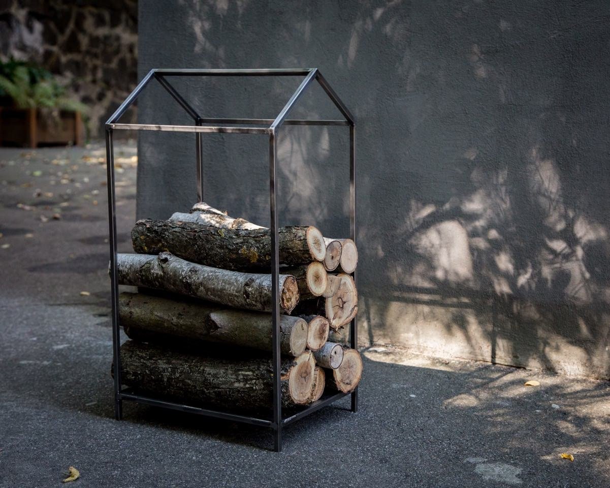 Stylish Nordic Log Holder "Scandi-One" – Premium Quality Firewood Storage Hand-Welded in Ukraine - Atelier Article