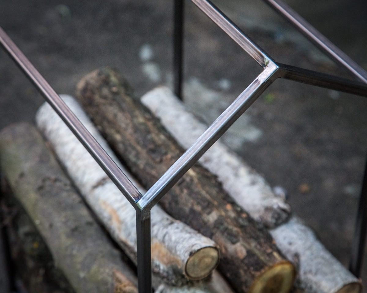Stylish Nordic Log Holder "Scandi-One" – Premium Quality Firewood Storage Hand-Welded in Ukraine - Atelier Article