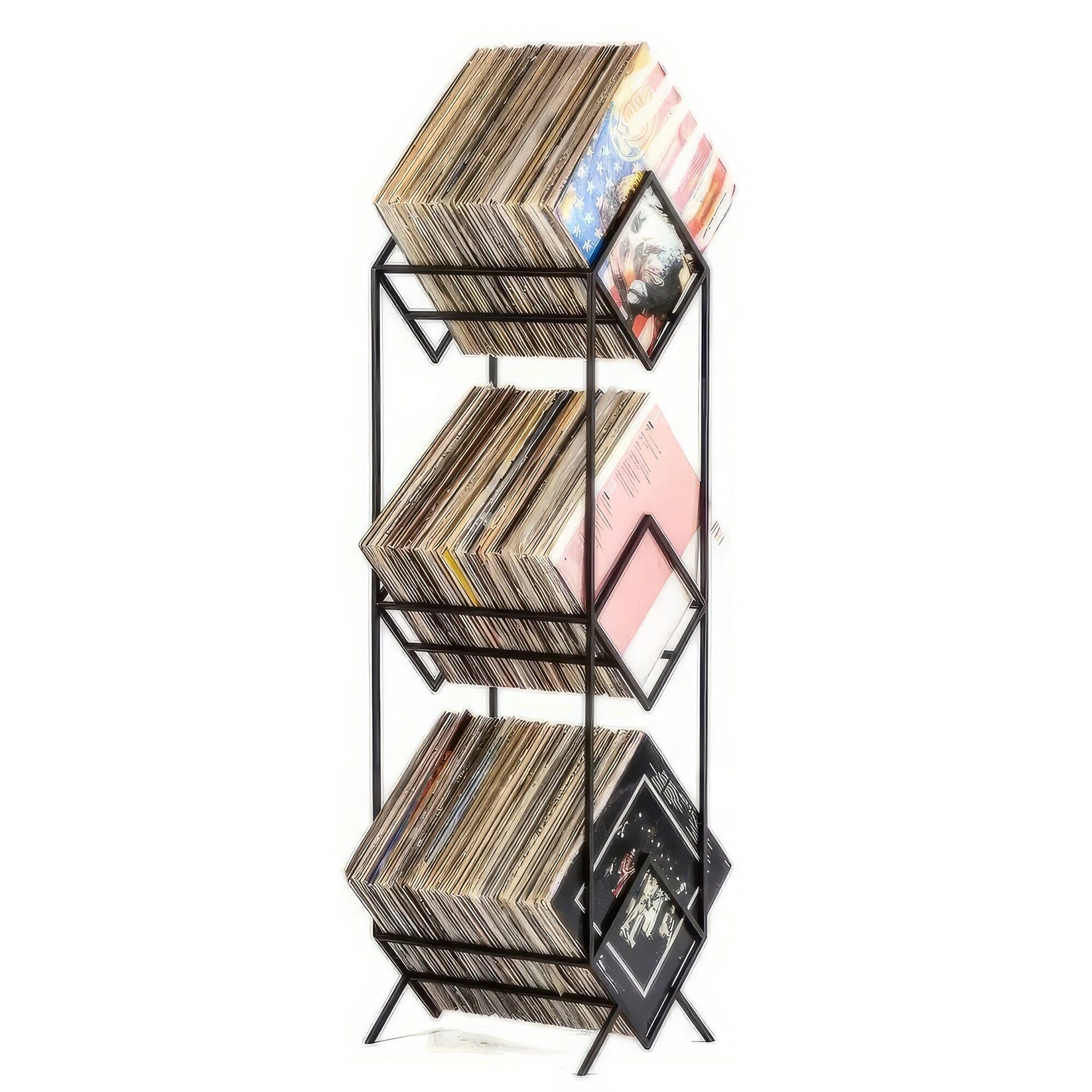 Three-tier 3Romb vinyl record stand detail