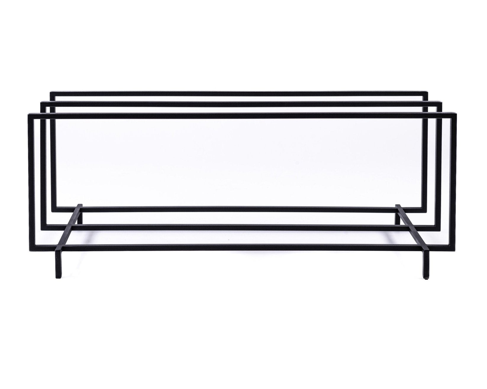 Two-tier stainless steel shoe rack, full length view - Atelier Article