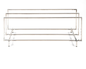 Two-tier stainless steel shoe rack in an entryway - Atelier Article
