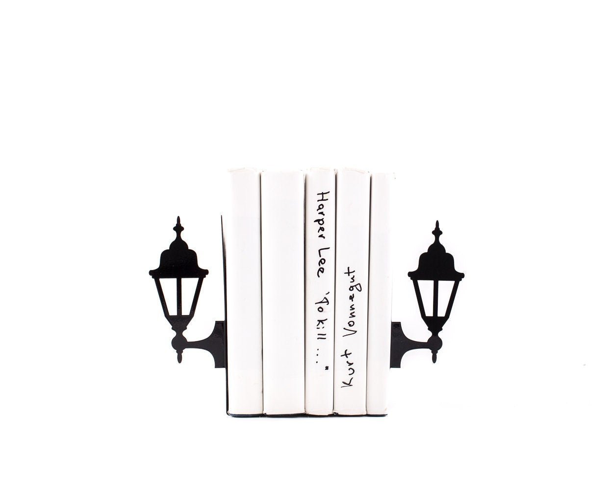 Vintage Street Lantern Bookends – hand-welded steel, made in Cherkasy Ukraine