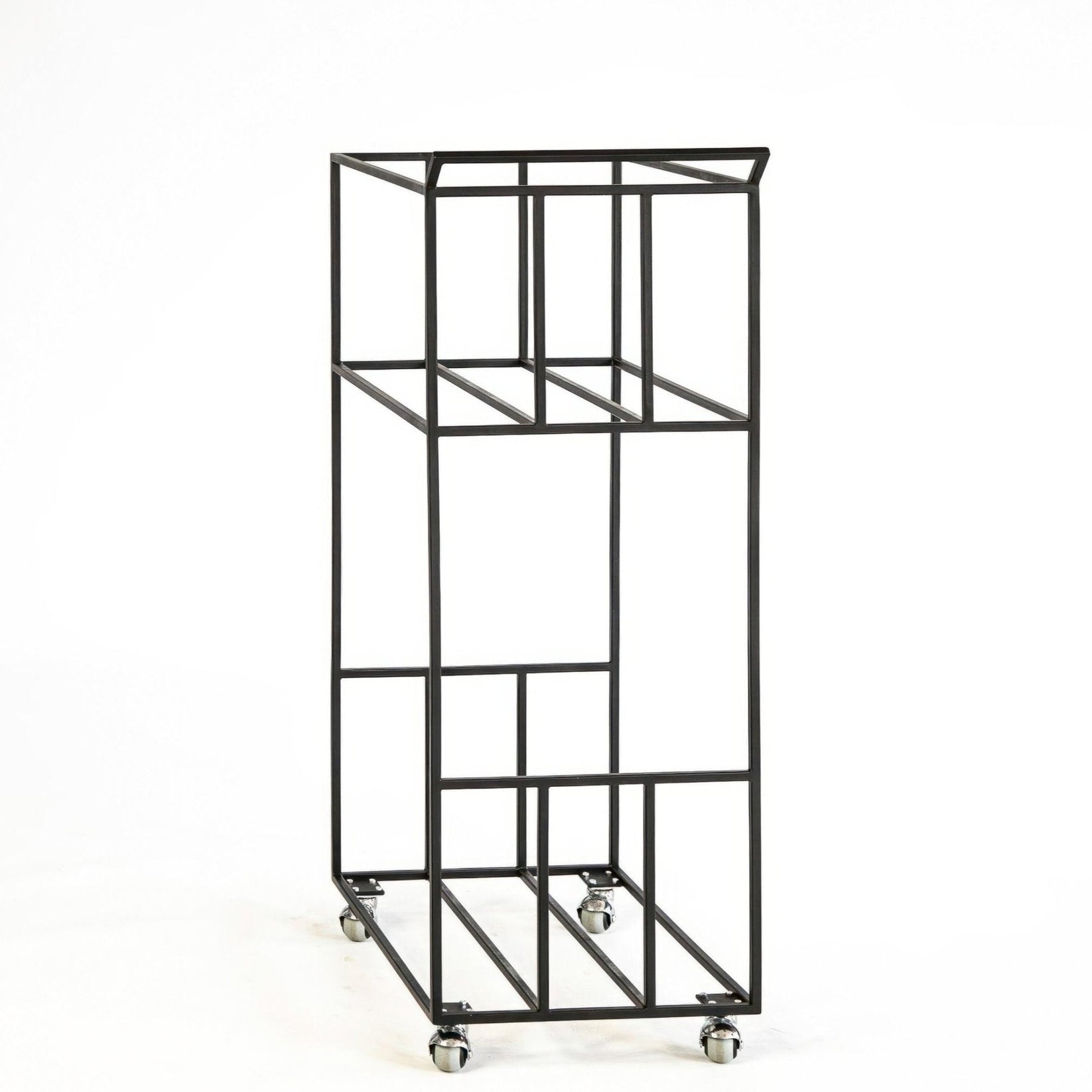 Premium Quality Hand-welded, Vinyl Record Storage, Double Deck LP Record Cart on Wheels - Atelier Article