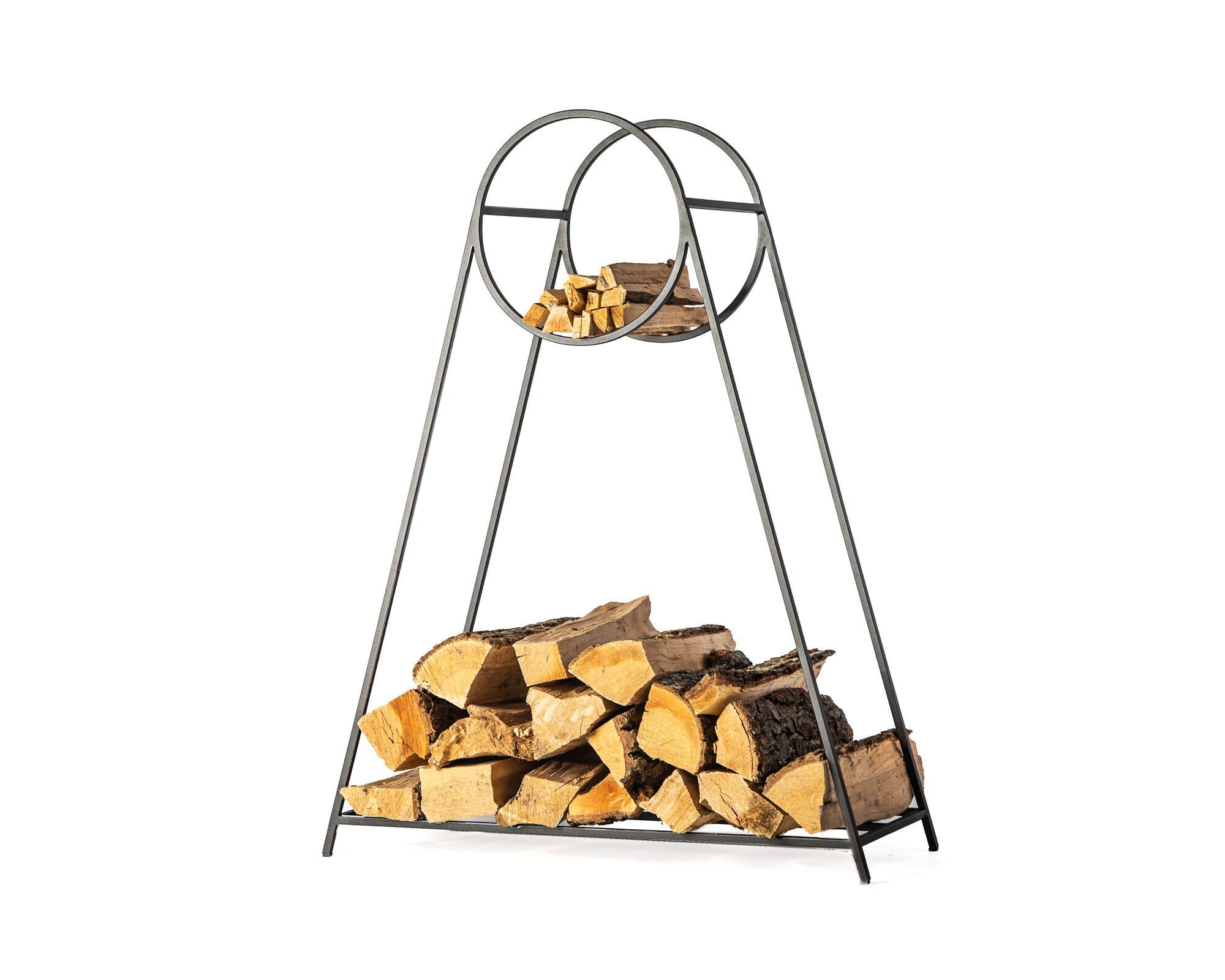 Wide Premium Quality Log holder "Bauhaus Mountain". Hand welded in Ukraine. - Atelier Article