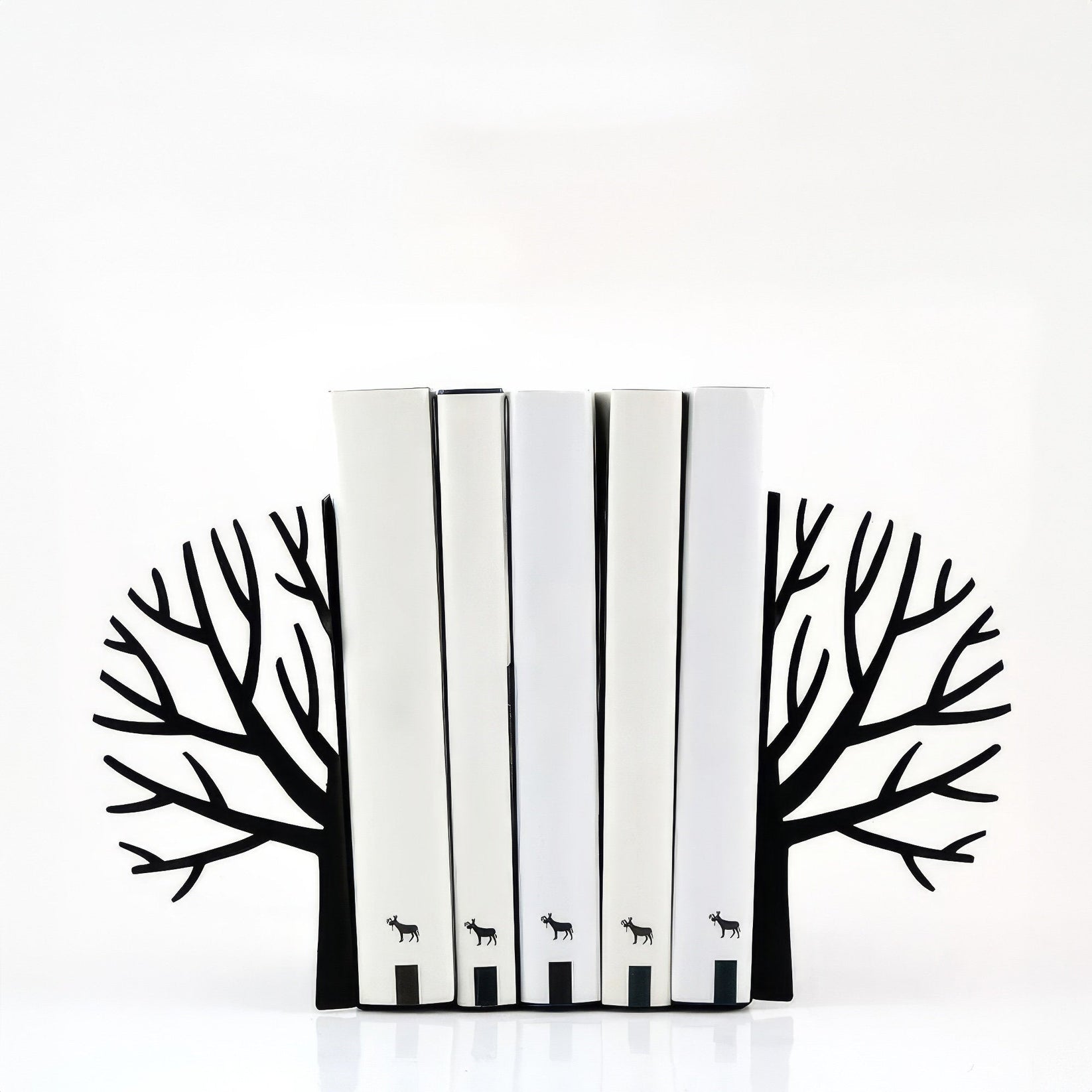 Winter Trees Metal Bookends – hand-welded steel, made in Cherkasy Ukraine