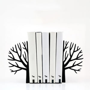 Winter Trees Metal Bookends – laser-cut powder-coated steel, photo 1