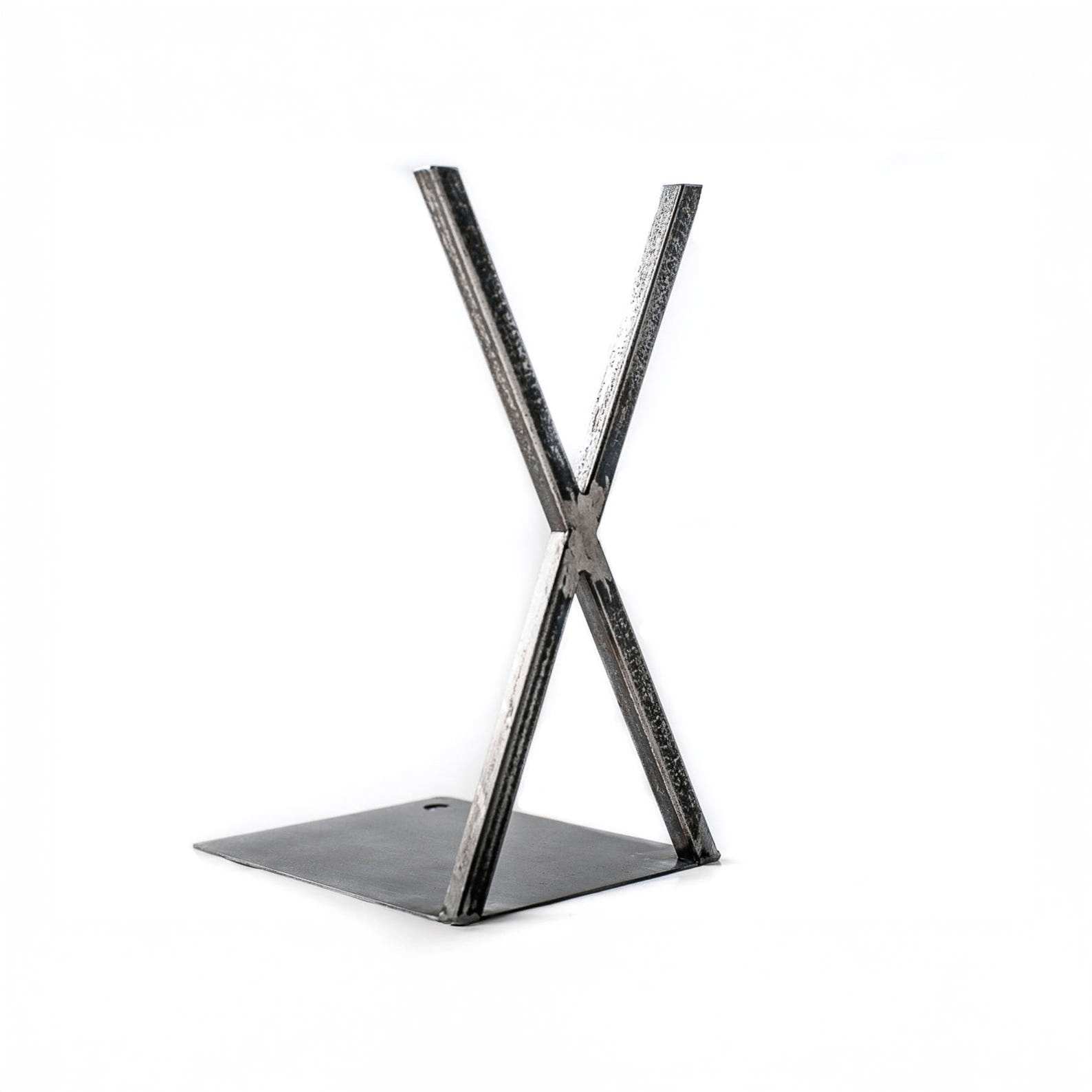 X-Shaped Steel Bookends – Sculptural Minimalism in Hand-Forged Metal - Atelier Article